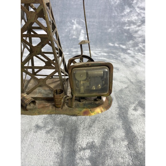 Vintage Copper Oil Well Sculpture Motion Music Box The Dream 9.5"x 10.5" Working - Picture 2 of 12